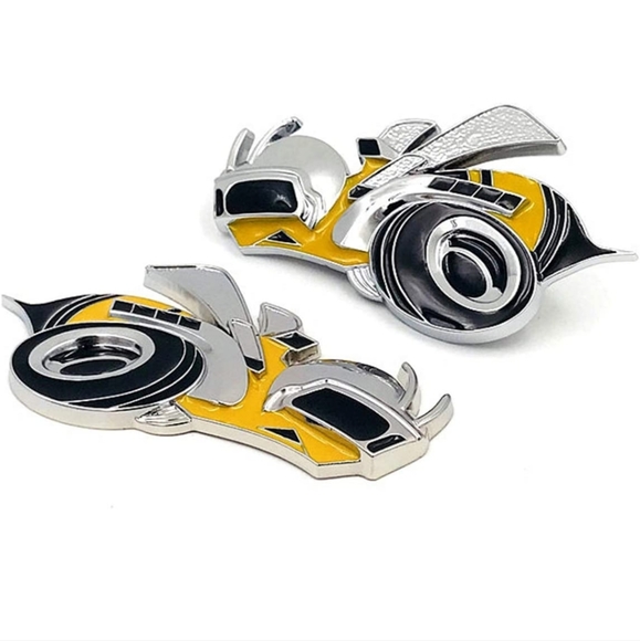2 Super Bee Scat Pack bee metal badge emblems.  Grill version available - Picture 2 of 5